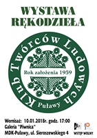 Wystawa rkodziea Klubu Twrcw Ludowych w Puawach w Galerii Piwnica MDK Puawy